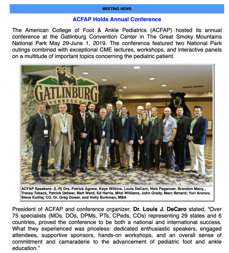 ACFAP Holds Annual Conference American College of Foot and Ankle